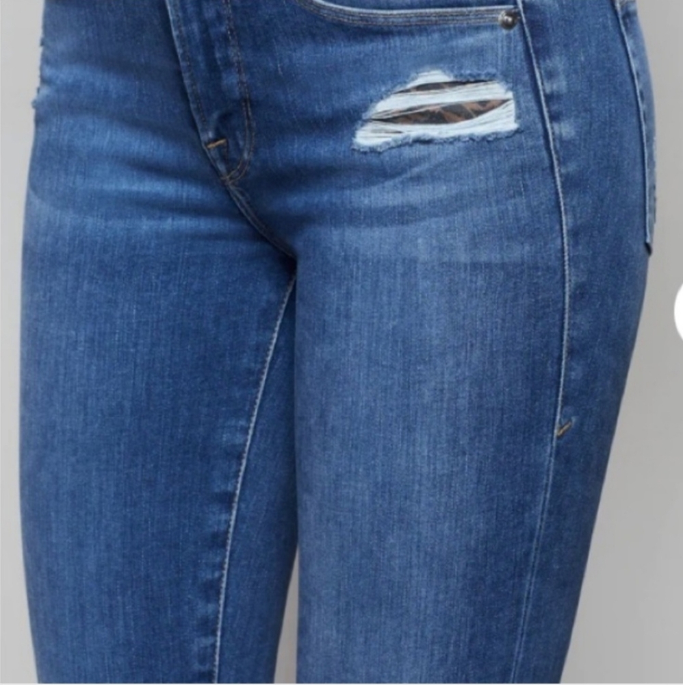 Good American GOOD LEGS ZEBRA POCKETS Stretch Denim Jeans size 12/31